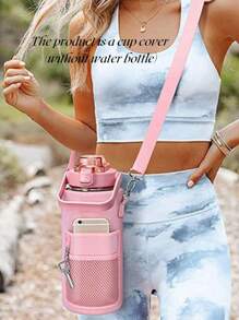 1pc 2000ml/64oz Acrylic Bottle Cover(Without Water Bottle And Key), Black Pocket Detail Tumbler Sleeve For Kitchen, Back To School Supplies Home Kitchen Appliances Accessories Gadgets Tools Christmas Kitchen Stuff Cooking Christmas - Multicolor - View 4