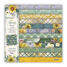 2pcs 6*6inch Sunflower & Red Rose Pattern DIY Scrapbooking Background Paper, Non-Adhesive Single-Sided Printed Back To School - Multicolor - View 7