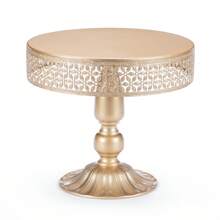3pcs Of Diameter 8", 10", 12" Cake Stands Set With Lace Trim For Dessert Table, Wedding, Party, Birthday, Baby Shower, Decorations (Light Gold/Cream White/White) - 香檳色 - 查看 5
