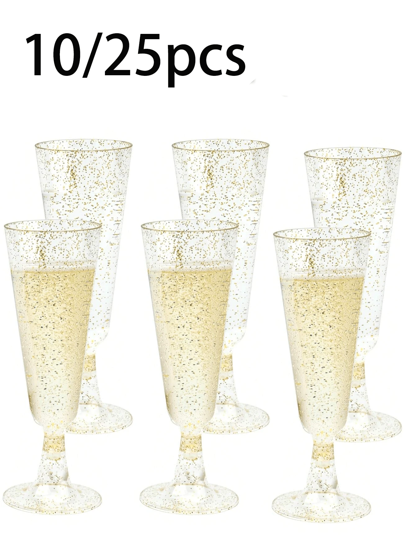 10/25pcs Plastic Champagne Flutes Sparkling Champagne Bar Cups Clear