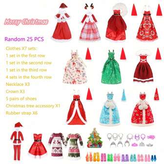 11.5inch/30cm Doll Christmas Outfit Clothes Accessories Shoes 25pcs/Set