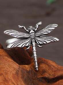 GuoShuang 5pcs Adjustable Animal Insect Rings Gothic Dragonfly Butterfly Moth Rings