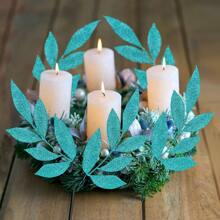 1 pieza/3 piezas/6 piezas/12 piezas Planta artificial con hojas con brillo, decoración de árbol de Navidad artificial y lindo, para arreglos florales en jarrones de sala de estar y dormitorio, boda, fiesta, decoración del hogar, relleno de escritorio. Decoración de Halloween, suministros de Acción de Gracias y Navidad, decoración del hogar, decoración de mesa, decoración navideña