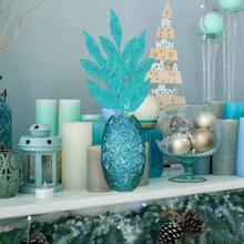 1 pieza/3 piezas/6 piezas/12 piezas Planta artificial con hojas con brillo, decoración de árbol de Navidad artificial y lindo, para arreglos florales en jarrones de sala de estar y dormitorio, boda, fiesta, decoración del hogar, relleno de escritorio. Decoración de Halloween, suministros de Acción de Gracias y Navidad, decoración del hogar, decoración de mesa, decoración navideña