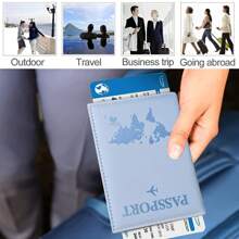 غطاء جواز سفر جدار مخصص باسم 2 قطعة ، غطاء جواز سفر عالمي محمول للرجال والنساء ، محفظة سفر جلد PU للطائرة منظم لجواز السفر والبطاقات الائتمانية وبطاقات الركوب - روز أحمر - مشاهدة 6