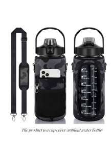 1 件 2000ml/64oz 亚克力瓶盖（不含水瓶）、口袋细节、厨房用玻璃杯套，适合运动和户外活动 - 青碧色 - 查看 4