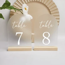 10/20/30pcs/Set, Wedding Table Numbers, Arch Frosted Acrylic Table Numbers, Modern Minimalist Table Numbers, Plexiglass Table Numbers For Wedding Reception, Wedding Signs, Table Signs, Wedding Table Decor Best Gifts,Wedding Decor,Home Decor ,Room Decor Birthday Graduation Birthday Decorations Party Decorations Bachelorette