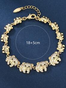 1 chiếc vòng tay charm hình gấu trúc mẹ và bé dễ thương sang trọng, món quà thời trang hàng ngày dành cho phụ nữ. - Vàng - Xem 3
