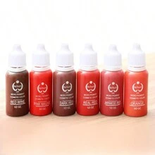 6pcs Eyebrow, Lip, Eyeliner Tattoo Plant Pigment Permanent Makeup Ink Liquid Dye Cosmetic Tools For Eyebrow & Lip Tinting (15ML/Bottle) - Multicolor - View 14