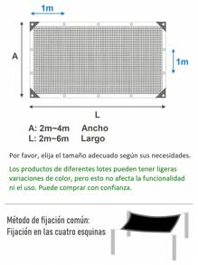 Malla de sombra para exteriores con protección UV,  aplicable a una amplia variedad de escenarios. No acumula agua y es ideal para cobertizos de autos al aire libre, invernaderos, pérgolas, y más. Adecuada para uso doméstico, campamentos, estacionamiento, y cultivo de plantas, disponible en varias tamaños. - Beis - Ver 10