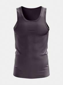 Kit Of 4 Men's Casual Tank Tops Cold Mesh PV Plain Black/White - Nhiều màu - Xem 4