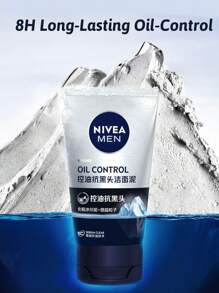 NIVEA MEN Oil-Control Blackhead-Clearing Cleansing Clay, Blackhead-Clearing, Exfoliating Cleanse, Alcohol-Free, Tighten Pores, Long-Lasting Oil-Control, Non-Tightening, Arctic Glacier Clay  Essence(100g/3.52 Oz)