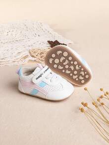 Giày thể thao thời trang cho trẻ sơ sinh, giày thể thao đế mềm chống trượt cho trẻ mới biết đi từ 0-1 tuổi, mùa xuân và mùa thu, trẻ sơ sinh, 0-6-12 tháng, giày trẻ sơ sinh thông thường, dành cho bé trai và bé gái - Hồng - Xem 2