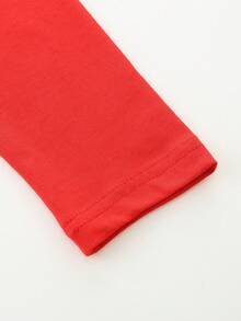 1 szt. Boże Narodzenie Młode Dziewczynki Kreskówkowa Choinka Drukuj Długi Rękaw Casual Princess Dress, Jesień - Czerwony - Zobacz 6