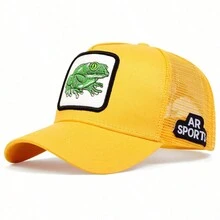 1pc Men's Frog Embroidered Baseball Cap, Animal Pattern Trucker Hat, Outdoor Sunscreen Casual Mesh Cap For Spring & Fall Travel, Vacation - Multicolor - View 7