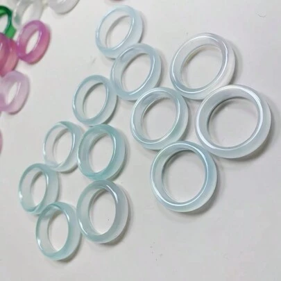 1 件天然水晶玛瑙马达加斯加粉晶，戒指，戒指，优质宝石水晶首饰，时尚女士爱情命运戒指，石英水晶戒指，订婚戒指，送给她一份礼物，适合节日礼物，派对礼物，石英水晶礼物。（附赠：礼品盒）