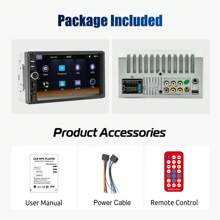 ESGOO 7 Inch Double DIN Car Stereos Head Unit Radio Wired Carplay Android Auto MP5 Player Bluetooth Handsfree IPS Touch Screen USB AUX-IN TF Mirror Link