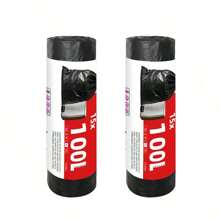 2 Rolls Of 30/60/100L Multi-Purpose Garbage Bags, Kitchen Household Large Drawstring Garbage Bag Bathroom Garbage Bag Disposable Garbage Bag Bagged Kitchen Storage Garbage Bag Suitable For Bathroom Kitchen Office Restaurant Living Room Room Cleaning Plastic Link Bag, Home Decoration, Christmas Gifts, Home Gifts, Room Decoration - Black - View 11