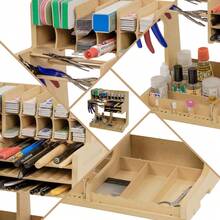 Wooden Model Kit Organizer, Made Of MDF Material, Paint Rack, Screwdriver/Brush Holder - 1 - 查看 2