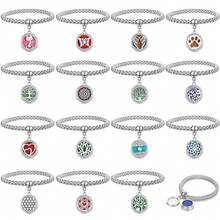 新款芳香疗法手链 手镯 精油首饰 玉米链 弹性可调节小盒手链 香水香味 香薰扩散手链 芳香疗法首饰 女士情侣手链 - 銀色 - 查看 3