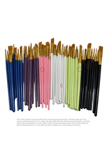 60pcs/10pcs Plastic Handle 10pcs Oil Painting Brush Set, Painting Watercolor Hand-Painted Fine Art Brush Set
