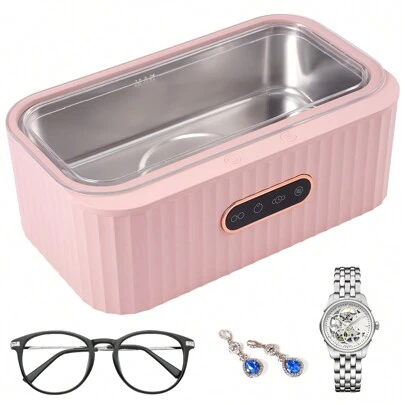Ultrasonic Cleaner 400ML Jewelry Cleaner Machine With Washing Basket, 45KHz Home Jewelry Cleaning Machine Rings,Watches,Glasses