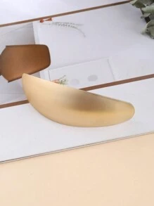 1件金色女士椭圆形装饰时尚法式发夹，适合日常休闲佩戴，金色头饰，女士发饰 - 金色 - 查看 2