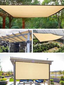 Malla de sombra para exteriores con protección UV,  aplicable a una amplia variedad de escenarios. No acumula agua y es ideal para cobertizos de autos al aire libre, invernaderos, pérgolas, y más. Adecuada para uso doméstico, campamentos, estacionamiento, y cultivo de plantas, disponible en varias tamaños. - Beis - Ver 3