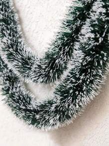 2 قطعة من شريط التنورة الفضي الأصطناعي الخاص بعيد الميلاد، إكليل معدني معلّق، ديكور عتبة المدفأة والسلالم والموسم، مستلزمات ديكور الأعياد