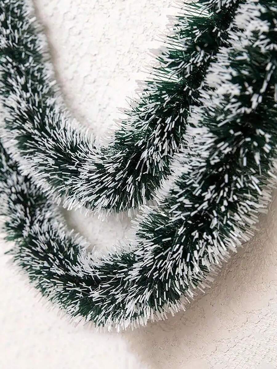 2 قطعة من شريط التنورة الفضي الأصطناعي الخاص بعيد الميلاد، إكليل معدني معلّق، ديكور عتبة المدفأة والسلالم والموسم، مستلزمات ديكور الأعياد