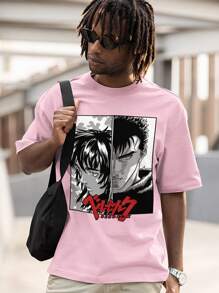 T-Shirt Cotton Shirt Anime Casca Guts Ref 1352 - 淺粉色 - 查看 4