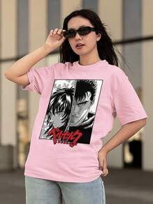 T-Shirt Cotton Shirt Anime Casca Guts Ref 1352 - 淺粉色 - 查看 6