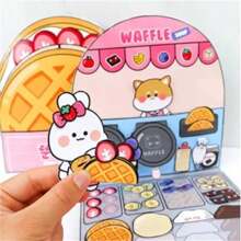 One Size Homemade Waffle Paper Toy Book For Quiet Book, Food Crafting, And Cute Paper Dolls With Materials For Decompression And Scrapbooking