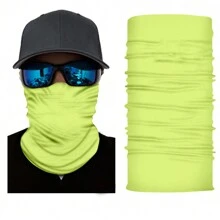 Pack Of 8 Face Covering Mask Neck Gaiter Elastic, Fishing And Hunting - Bulk Wholesale - Neon Yellow - View 1