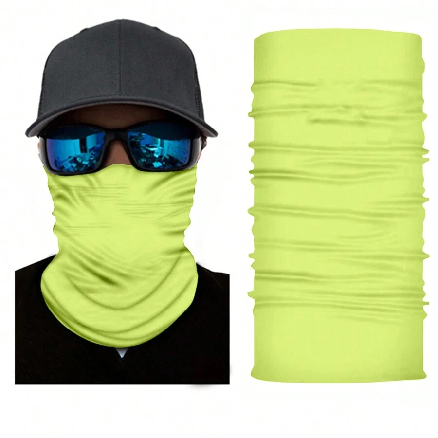 Pack Of 8 Face Covering Mask Neck Gaiter Elastic, Fishing And Hunting - Bulk Wholesale - Neon Yellow - View 1