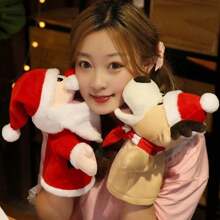 Christmas Decoration Cute Christmas Hand Puppets Cartoon Plush Toy Santa Claus Elk Snowman Penguin Telling Story Early Education Toy Plush Toys Plush Nursery Decorations Cute Toy Great For Gifts And Home Decor Perfect Easter Christmas And Thanksgiving Gifts, New Year And Valentine's Day Gifts - Multicolor - View 7