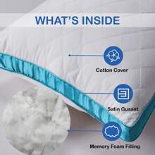 Memory Foam Body Pillow -Fluffy Body Pillows For Adults -Large Long Bed Pillows For Sleeping - 20x54 Inch, White