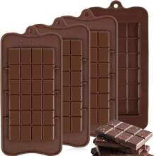 1 件华夫饼巧克力硅胶模具，硅胶 DIY 模具，巧克力模具 - 巧克力色 - 查看 2