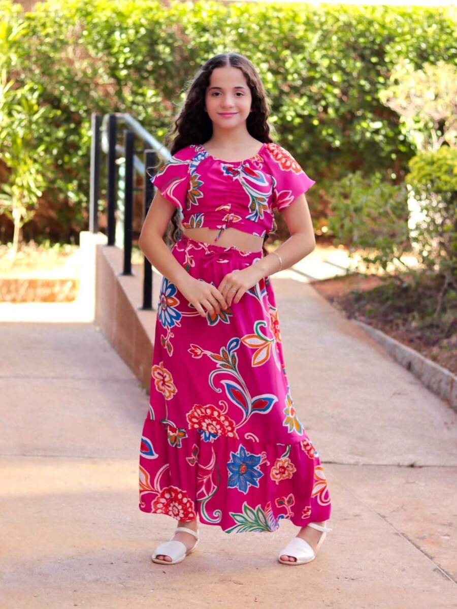 Tween Girls Sets - 玫紅色 - 查看 1