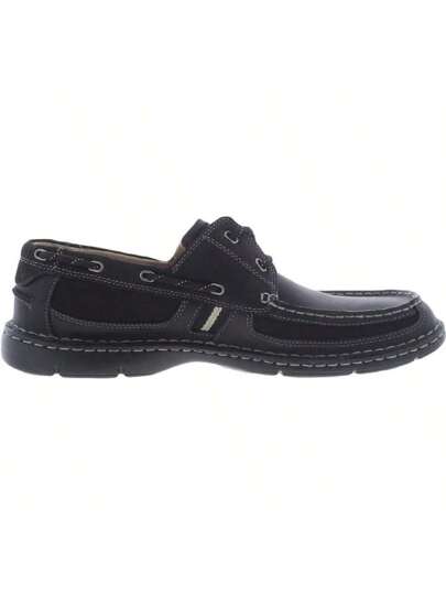 Waterloo Mens Leather Moc Toe Boat Shoes