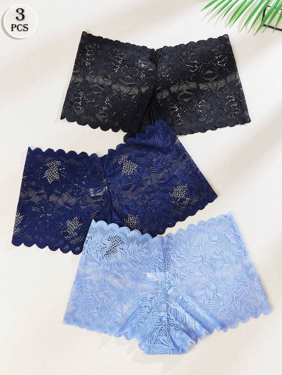APRSEA 3 chiếc quần lót ren gợi cảm cho nữ, quần lót khoét rỗng thoáng khí - Nhiều màu - Xem 1