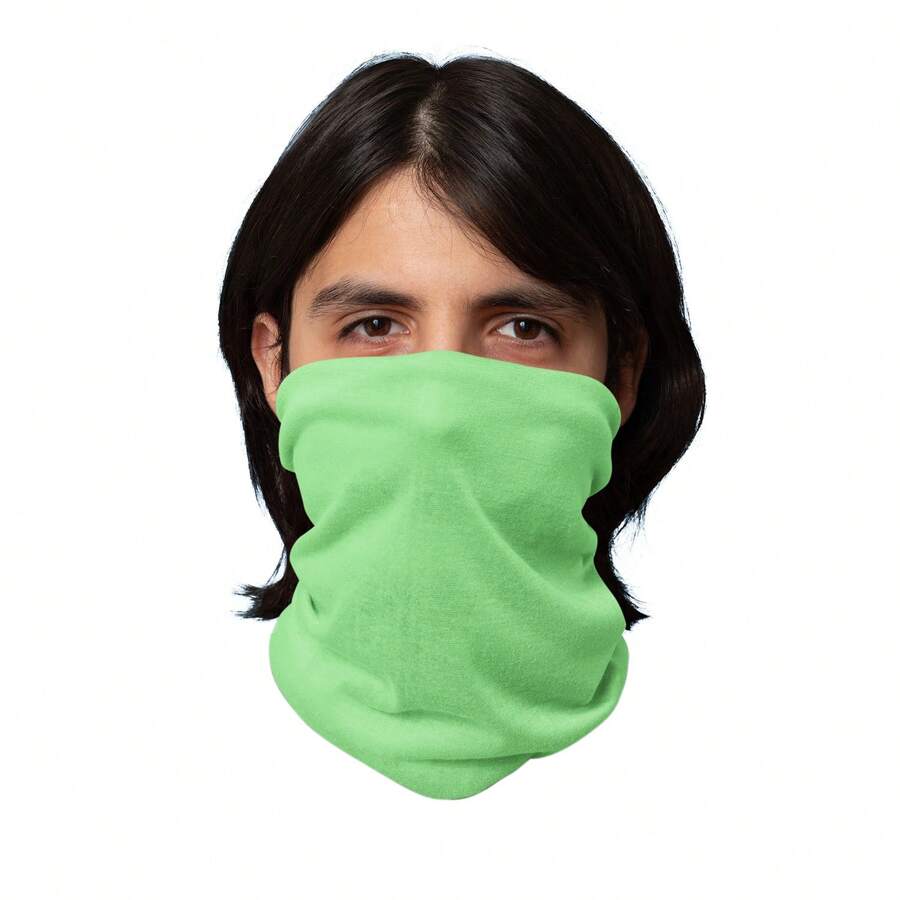 Set Of 12 Balec Face Covering Neck Gaiter Breathable Scarf - Neon Green - View 1