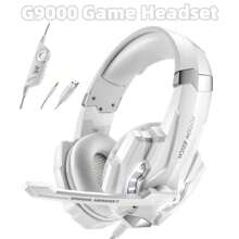 G9000 Stereo Gaming Headset For PS4 PC One For PS5 Controller, Noise Cancelling Over Ear Headphones With Mic, LED Light, Bass Surround, Soft Memory Earmuffs For Laptop NES Games - 銀白色 - 查看 1