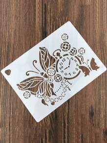 1pc DIY Hollow Painting Template Quay lại trường học - trắng - Xem 15