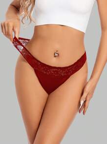 1pc Absorbent Red Menstrual Leak-Proof Panty, Valentine's Day Sexy Lingerie For Women, Comfortable Elastic Fit Briefs, Suitable For Lady Period Leakage