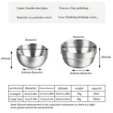 304 不锈钢烈酒杯，双层隔热小酒杯，迷你茶杯 - 彩色 - 查看 3