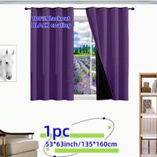 1 件 100% 遮光窗帘 - 丰富的纯色，黑色涂层设计，带系带，完全遮光功能，营造舒适的环境 - 非常适合卧室、客厅、办公室和家居装饰。 - 紫色 - 查看 6