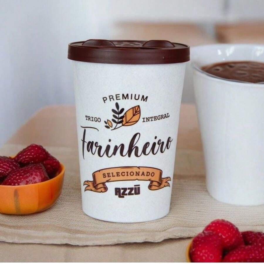 Flour Jar 450ml With Measuring Lid Premium Line White Retro AZZU UTILITIES 1 PIECE - 鏽棕色 - 查看 1