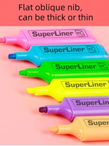 4 Stück/6 Stück bunte Leuchtstoff Textmarker, auffallende Markerstifte, farbige Textmarker mit schräger Spitze, Schulanfang