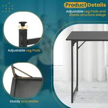 Computer Desk 47 Inch Study Writing Table,Workstation Adjustable Feet,Gaming Desk Modern Furniture For Home Office - màu đen - Xem 3